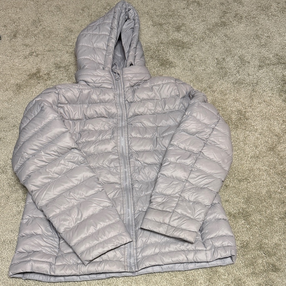 Women's Silver Puffer Jacket